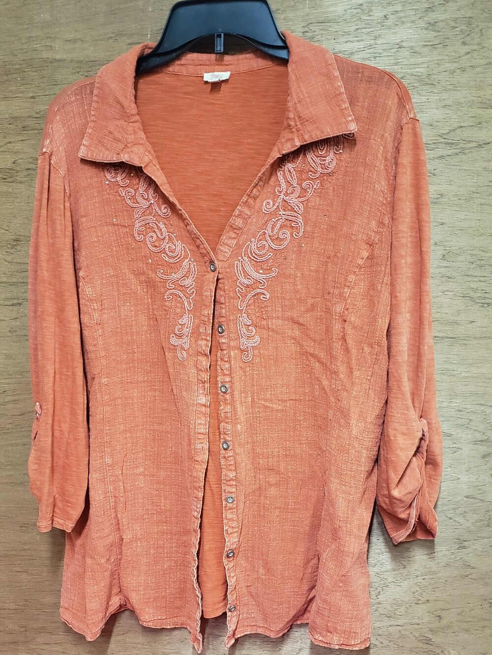 Reba Woman Roll Tab Sleeve Western Shirt 2X